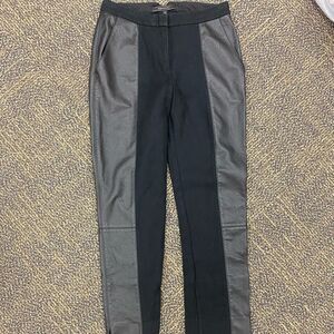 Bcbg maxazria black Faux Leather and‎ twill Pants